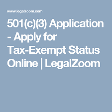 501 C 3 Application Apply For Tax Exempt Status Online Legalzoom How To Apply Business Format Application