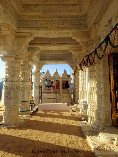 Exquisite carved marble temple architecture, AI generated