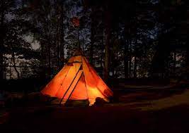 Spring, summer, fall campsite type: Camping Tent In Forest During Night Photo Free Camping Image On Unsplash