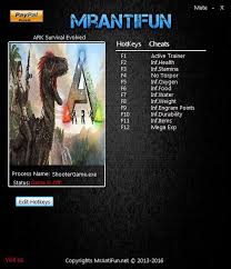 Cheat Trainer Options F1 Active Trainer F2 Infinite Health F3 Infinite Stamina F4 No Torpor F5 Infinite Oxygen Ark Survival Evolved Cheating Survival