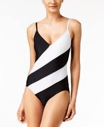Black And White Striped Swimsuit One Piece Michael Kors Michael Regatta Striped One Piece Swimsuit In Black Modesens Striped One Piece One Piece Black And White One Piece