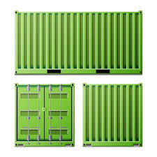Download Green Cargo Container Vector Freight Shipping Container Concept Logistics Transportation Mock Up Front And Back Sides Isolated On White Background Illustration Container Cargo Isolated Png And Vector With Transparent Background For Free