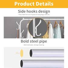 Check spelling or type a new query. Buy Udear Garment Rack Freestanding Hanger Double Rods Multi Functional Bedroom Clothing Rack Double Layer 4 Hooks White Online In Indonesia B07z3hktsc