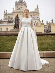Plus Size Wedding Dress Natela A Line Wedding Dress Bridal Etsy Plus Size Wedding Dresses With Sleeves Wedding Dress With Pockets Mikado Wedding Dress