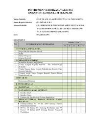 Download dokumen 1 kurikulum 2013 smp mts terbaru guru. Instrumen Validasi Verifikasi Dokumen Kurikulum