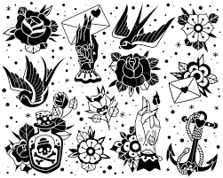 We did not find results for: Old School Traditional Tattoo Flash Black White Icons Pack With Royalty Free Cliparts Vectors And Stock Illustration Image 139710173