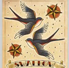 American Traditional Swallows Tattoo Flash Sheet Swallow Tattoo Sailor Jerry Tattoos
