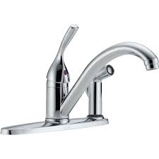 Regulator gooseneck double spout marquee kitchen faucet, black wheel handles and spray. 3 Hole Kitchen Faucets Get A Three Hole Kitchen Sink Faucet Faucetlist Com