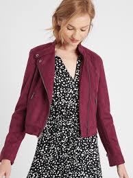 Banded Collar Vegan Suede Moto Jacket Banana Republic Factory Suede Moto Jacket Vegan Suede Band Collar