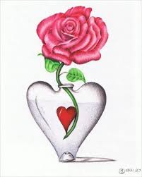 … flowers, leaves and other items that you can make with a heart shape. 20 Heart Drawings Art Ideas Flower Drawing Heart Drawing Roses Drawing