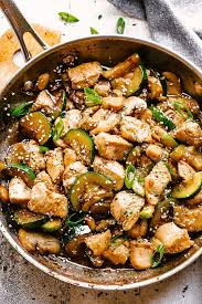 Mushroom Chicken Stir Fry Chicken Stir Fry With Zucchini Mushrooms And The Flavors O Stir Fry Recipes Chicken Easy Zucchini Recipes Chicken Zucchini Recipes