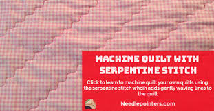 You will have learned what it takes to keep the quilt sandwich together better and learned some simpler designs for a basis to move to more complex. How To Machine Quilt With The Serpentine Stitch Needlepointers Com