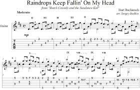 Album · 1970 · 10 songs Raindrops Keep Fallin On My Head For Guitar Guitar Sheet Music And Tabs