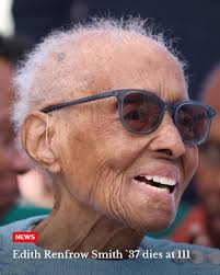 Happy 111th birthday to Mrs. Edith Renfrow Smith '37, DHL '19! ♥️🖤 #Alumni  #LiveGrinnellian #Supercentenarian