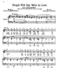 People Will Say We Re In Love Words By Oscar Hammerstein Music By Richard Rodgers Featured In The Film Oklahoma 1943 Ukulele Chord Richard Rodgers Ukulele Chords Old Sheet Music
