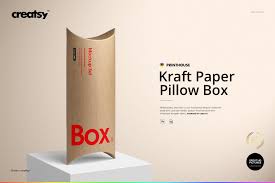 Download Kraft Paper Pillow Box Mockup Set Box Mockup Magnetic Gift Box Pillow Box