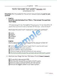 › readworks answer key 8th grade. 3rd Grade Reading Comprehension Test Pluto The Planet That Wasn T Readworks