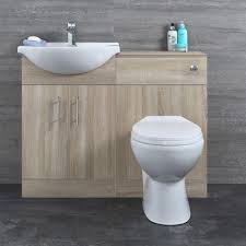 Avec un meuble wc pas cher, vous optimisez votre pièce et la rendez fonctionnelle. Meuble Lavabo Et Meuble Wc Avec Cuvette Et Reservoir Effet Chene 114 Cm Classic Oak