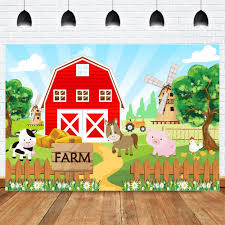 Check spelling or type a new query. Cartoon Farm Animals Theme Decoration Backdrop Barn Kids Birthday Background Banner Children Birthday Party Supplies Photocall Background Aliexpress