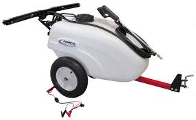 With a tow behind sprayer, you just hitch it to the back of your mower, tractor, or atv, and take a gentle ride while the sprayer does all the work. Fimco 30 Gallon Trailer Sprayer With A 2 4 Gpm Pump At Menards