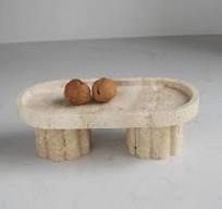 Amazon.com: Natural Travertine Marble Oval Tray with 2 Legs ...