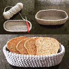 Crochet Bread Basket In Hoooked Zpaguetti Bread Basket Bread Machine Recipes Sweet Crochet Home