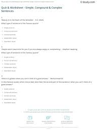Discover learning games, guided lessons, and other interactive activities for children. Quiz Worksheet Simple Compound Complex Sentences Study Com