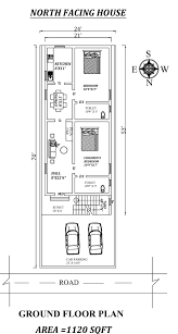 21 X53 Amazing North Facing 2bhk House Plan As Per Vastu Shastra Autocad Dwg And Pdf File Details In 2020 2bhk House Plan House Plans Indian House Plans