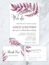 Purple wedding invitations with rsvp. Woodland Wedding Invitations Fern Wedding Invitation Floral Wedding Purple Wedding Theme Wedding Invitation Suite Digital File Tda Party On Paper