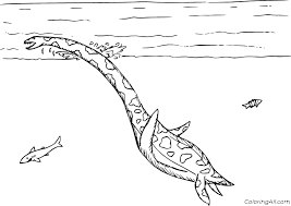 Perfect for kids and schools. Swimming Plesiosaurus Coloring Page Coloringall
