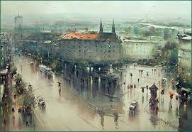 Dusan Djukaric Watercolor View From Her Window 75 X55 Cm Gallery Paris Painting Cool Art Painting