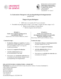Modèles de cv / lettre de motivation. Rapport De Stage Psychologie Clinique