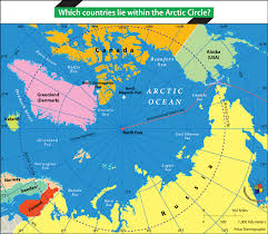 Map Of Countries That Lie Within The Arctic Circle Arctic Circle Circle Map Arctic
