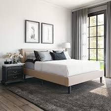 Get the best deals on headboards & footboards for beds. Amazon Com Classic Brands Mornington Upholstered Platform Bed Headboard And Metal Frame With Wood Slat Support Queen Linen Furniture Decor