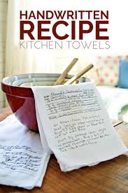 Diy Handwritten Recipe Towels Handwritten Recipes Recipe Tea Towel Diy Gift