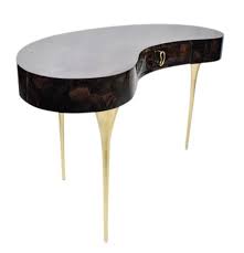 Bean Desk Transitional Organic Midcentury Modern Art Deco Natural Material Desks Writing Table By Car Curved Desk Art Deco Desk Mid Century Modern Desk