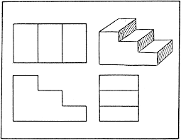 Orthographic Projection Of Stairs Orthographic Drawing Isometric Drawing Geometric Drawing