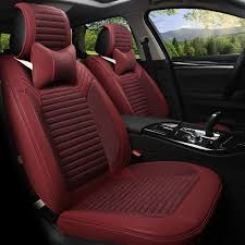 Car Styling Flax Seat Cover For 5 Seat Vehicle Linen Leather Joint Auto Seat Cushion Breathable Seat Prot Leather Car Seat Covers Leather Seat Covers Car Seats