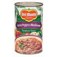 Mix together whole tomatoes, tomato sauce, tomato paste, water, mushrooms, onions, garlic, sugar, salt and pepper, basil, and 1 pinch of baking soda in a large saucepan. Del Monte Green Pepper Mushroom Spaghetti Sauce 26 50 Oz Walmart Com Walmart Com