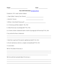 3rd Grade Common Core Writing Worksheets Writing Worksheets Peer Editing Common Core Writing
