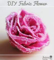 Diy Ruffled Fabric Flower Thriving Home Easy Fabric Flowers Handmade Flowers Fabric Fabric Flower Tutorial