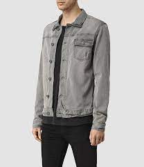 Allsaints Us Mens Slab Denim Jacket Grey Denim Jacket Latest Mens Fashion Jackets
