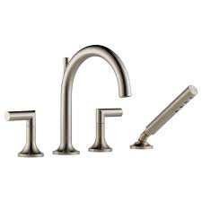 Go here if you are you looking for brushed nickel bathroom faucets. Brizo T67475 Bn Odin 4 Hole Roman Tub With Hand Shower Brushed Nickel T67475 Bn 756 00 Focal Point Top Quality Hardware And Plumbing Kitchen Bath
