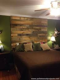 Accent Wall Made Out Of Pallets Diy Pallet Furniture Pallet Headboard Diy Pallet Furniture