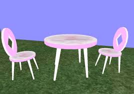 Real tea bags with miniature ceramic tea cups. Second Life Marketplace Tea Party Table Chairs