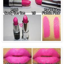 Mac Candy Yum Yum And Maybelline Fuchsia Flash Are Close Dupes Of Each Other Candyyumyum Fuchsiafla Unicorn Makeup Brushes Eyeshadow Dupes Makeup Dupes
