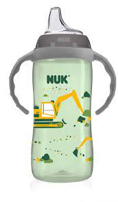2 Pack Nuk 10 Ounce Large Learner Sippy Cup With Handles Boy Trucks Construction Gray Green Tractor Designs Walmart Com Walmart Com