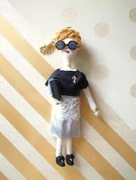 doll charm ビッグサングラスのレディチャーム ソフトドール 布人形 手作り人形