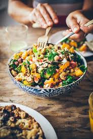 Autumn Salad With Pumpkin Brussel Sprouts And Tahini Sauce Whole Food Recipes Healthy Recipes Autumn Salad