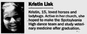 Kristin Michelle “Kristi” Lisk (1982-1997)